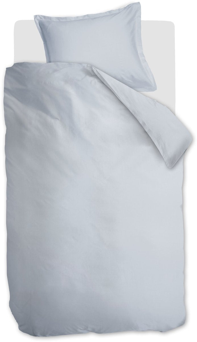 Housse de couette Ambiante satin uni - simple - 140 x 200 220 cm - bleu clair