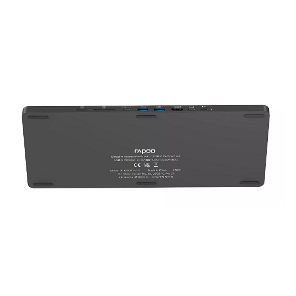 Rapoo uck-6001 clavier ultra fin 8 en 1 hub multiport USB-C noir