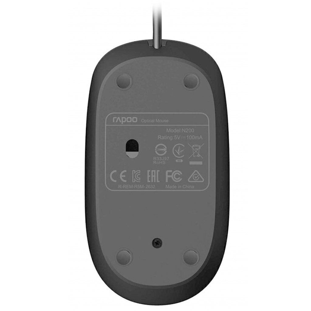 Souris Rapoo filaire noire n200