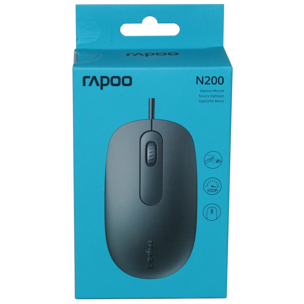 Souris Rapoo filaire noire n200