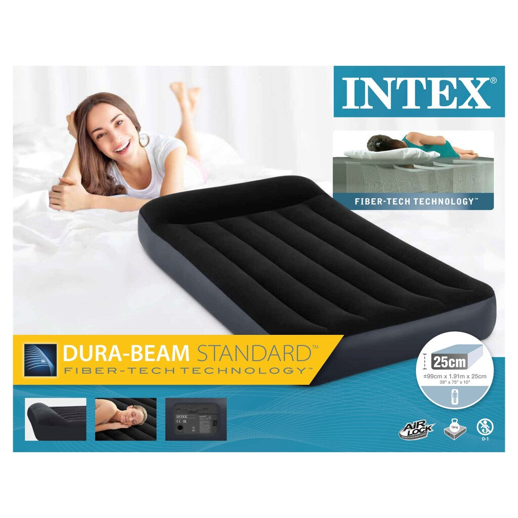 INTEX 64146 PIÈRE REST TWIN AIRBED + POMPE 99X191X25 CM NOIR