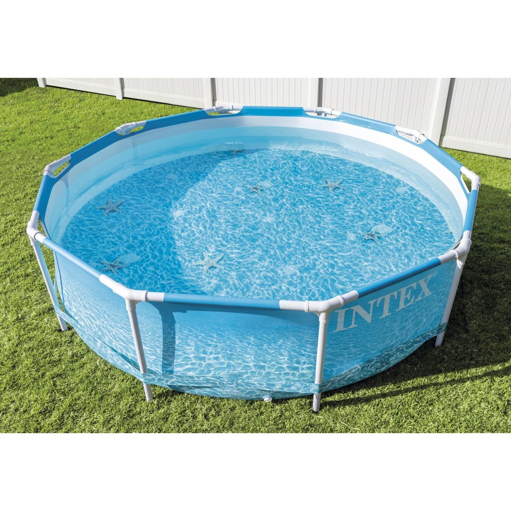 Intex 28208gn piscine bord de mer structure métallique + pompe à filtre 305x76 cm bleu