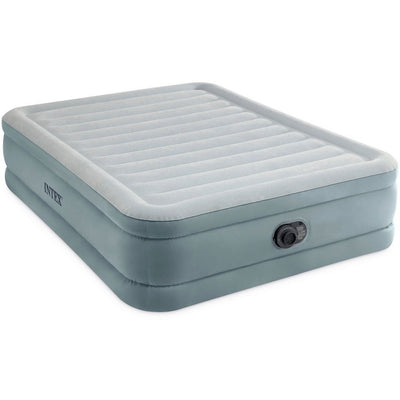 Intex 64824nd queen Trend matelas pneumatique 2 personnes confort premium 203x152x46 cm + pompe intégrée gris