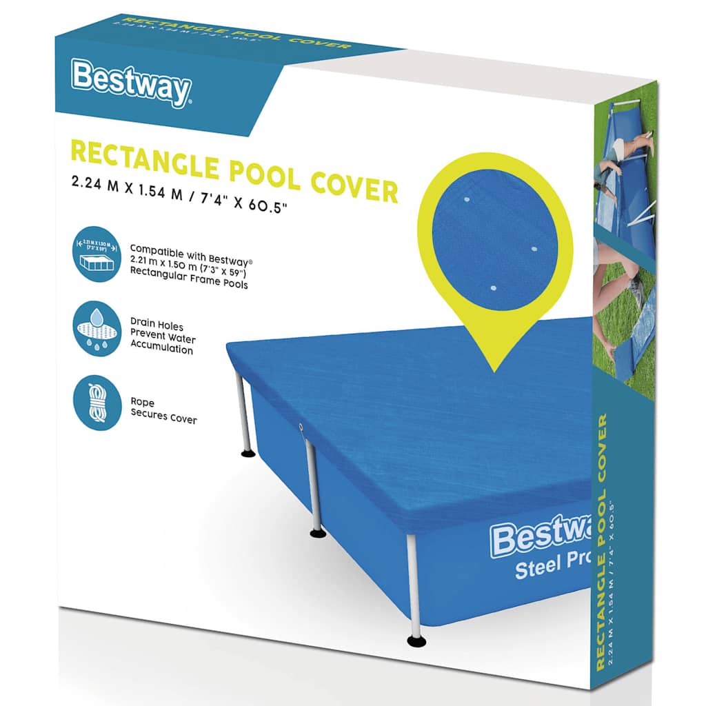 Couverture de piscine Bestway FlowClear 221x150 cm