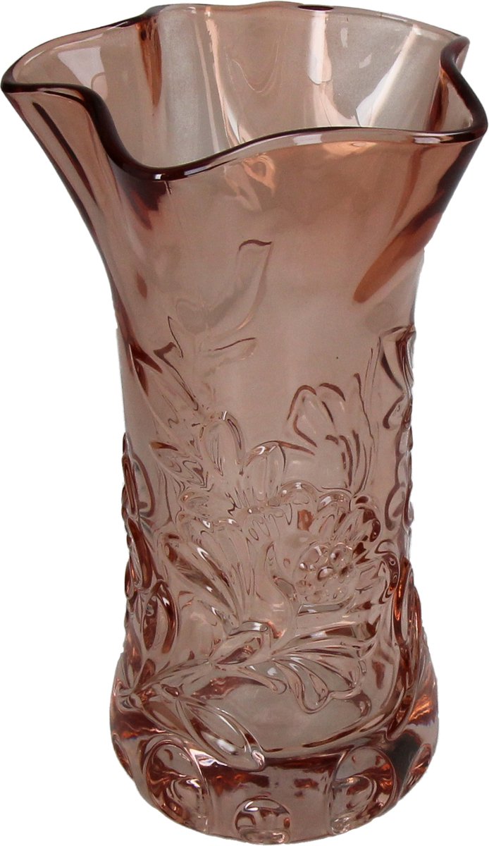 Vase collection HD verre orange 13,5x13,5x23cm