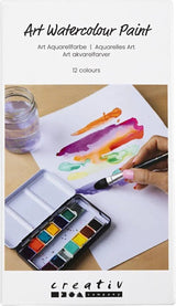 Peinture aquarelle art Creativ company, ½ godet, fleurs et paysages, taille 10x15x20 mm, différentes couleurs, 12 couleurs 1 pièce - afbeelding 1