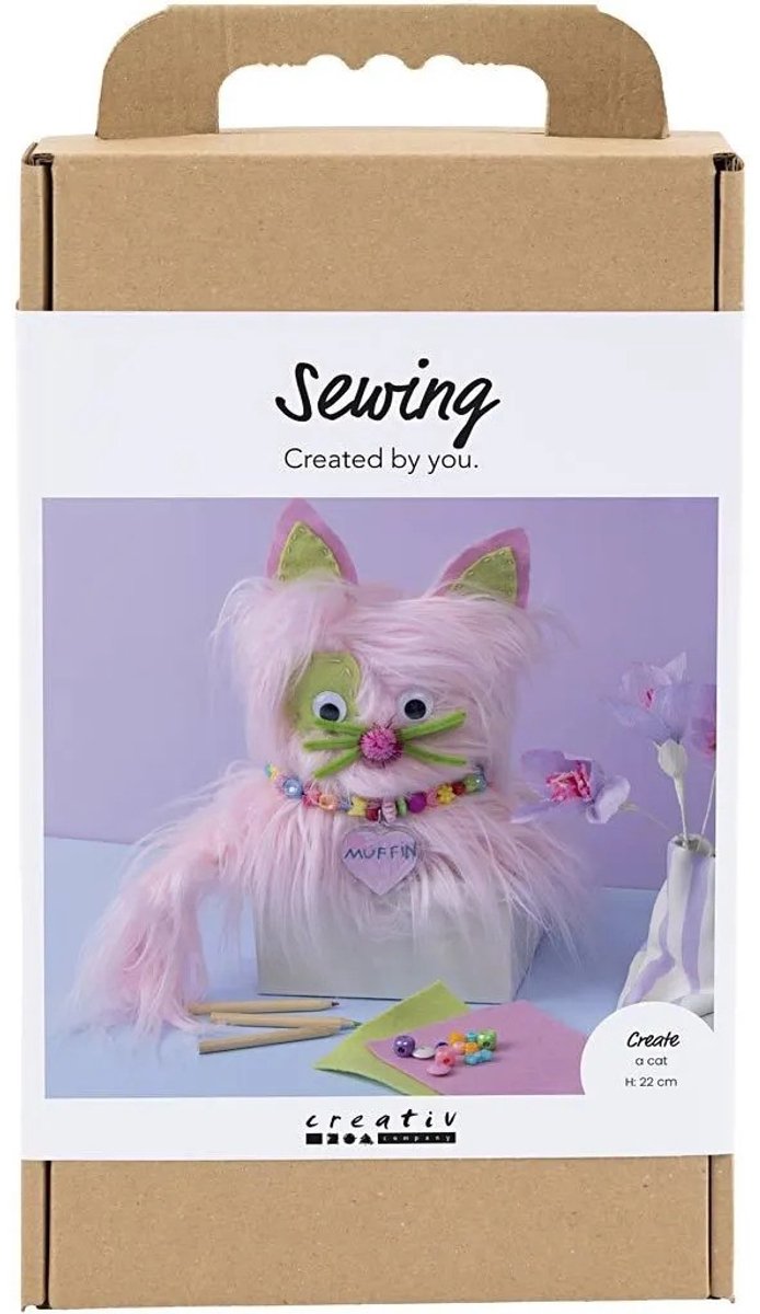 Creativ company kit de couture, chat, différentes couleurs, 1 boîte