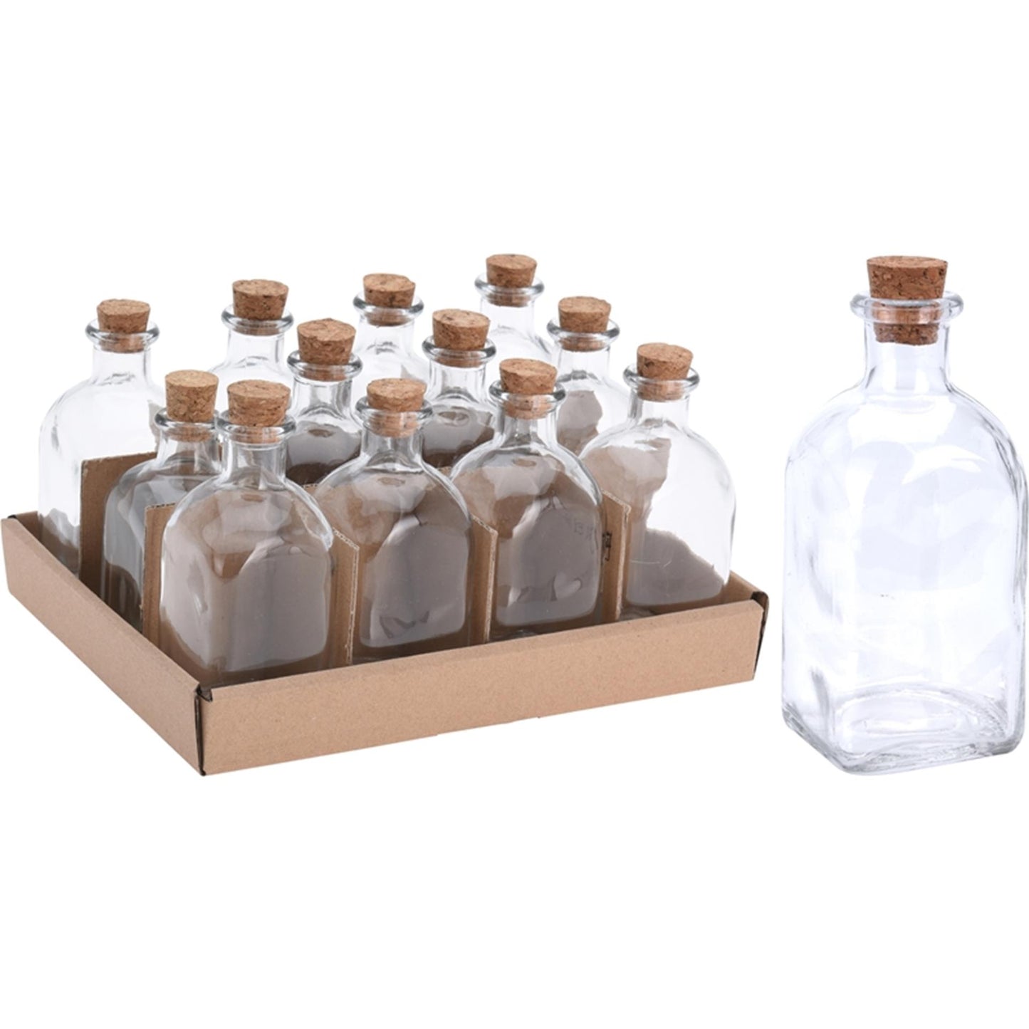 Bouteille en verre avec bouchon de liège, 120 ml