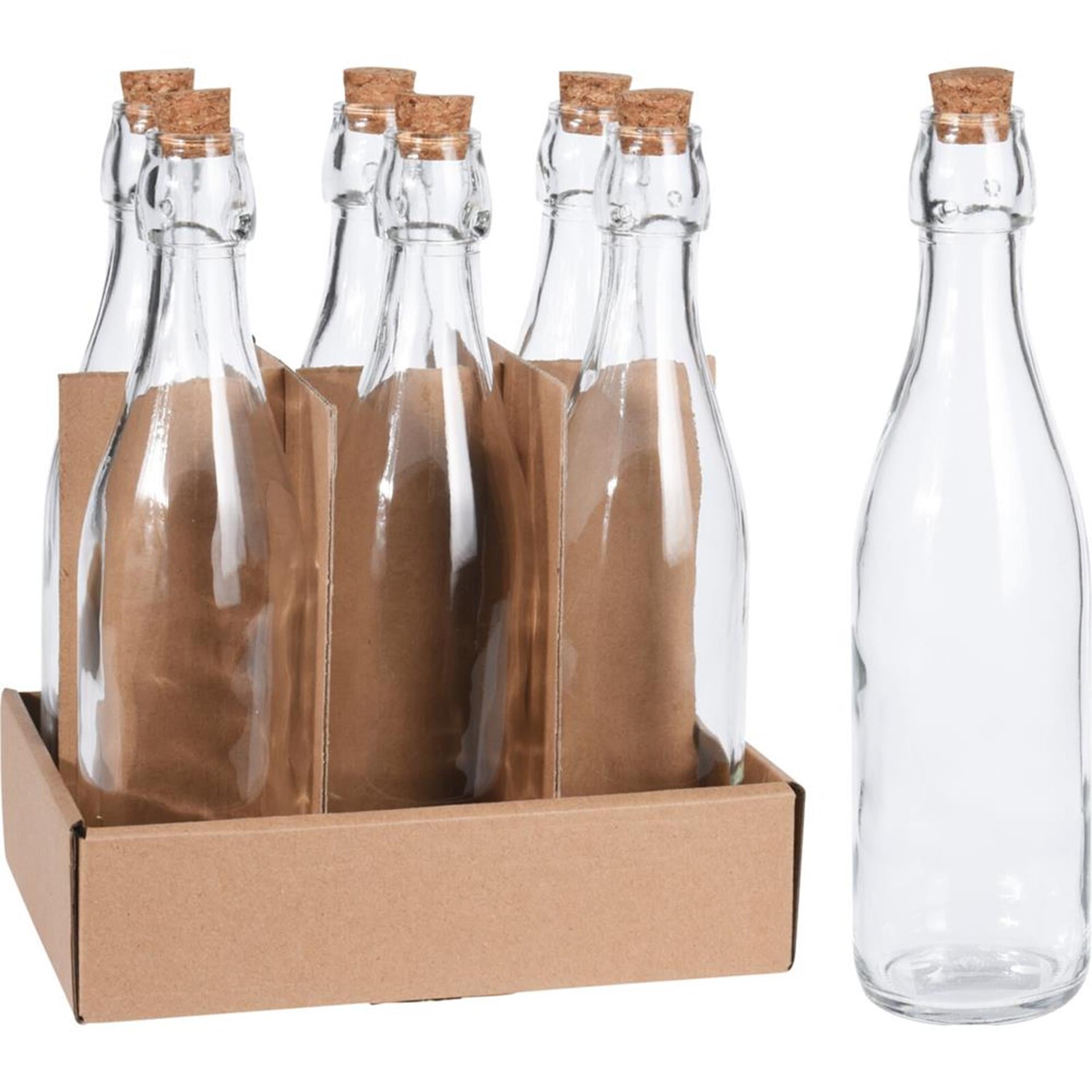 Excellente bouteille en verre pour articles ménagers avec bouchon transparent de 500ml