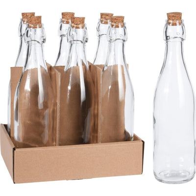 Excellente bouteille en verre pour articles ménagers avec bouchon transparent de 500ml