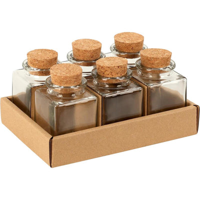 Excellent pot de rangement d'articles ménagers en verre avec couvercle en liège 80ml