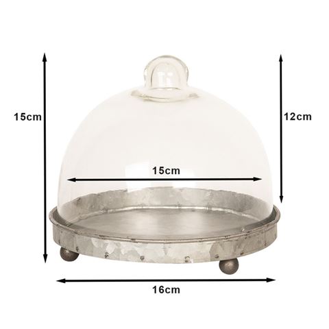 Clayre eef Clayre eef stolp 6gl2492 gris transparent 16x15 cm