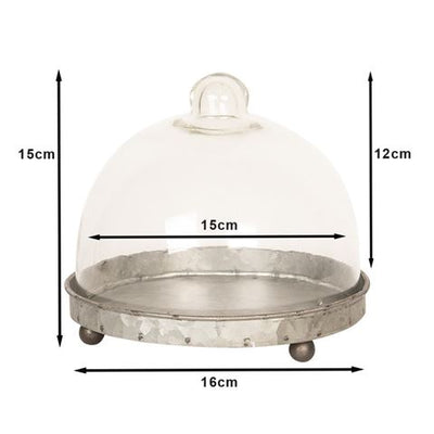 Clayre eef Clayre eef stolp 6gl2492 gris transparent 16x15 cm