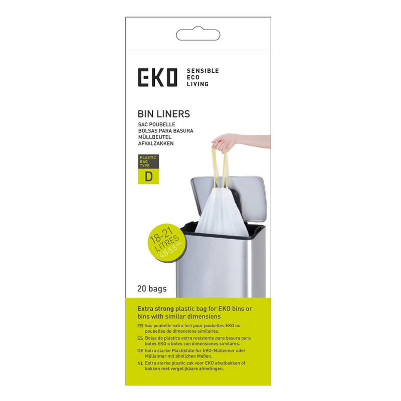 EKO EKO Sac à déchets Type D 18-21 litres Rouleau avec 20 sacs de déchets
