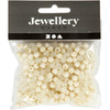 Perles en plastique Creativ Company, d 6 mm, diamètre du trou 2 mm, env. 150 pièces, crème, 40 g 1 boîte