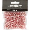 Perles en plastique Creativ Company, d 6 mm, diamètre du trou 2 mm, env. 150 pièces, rose, 40 g 1 boîte