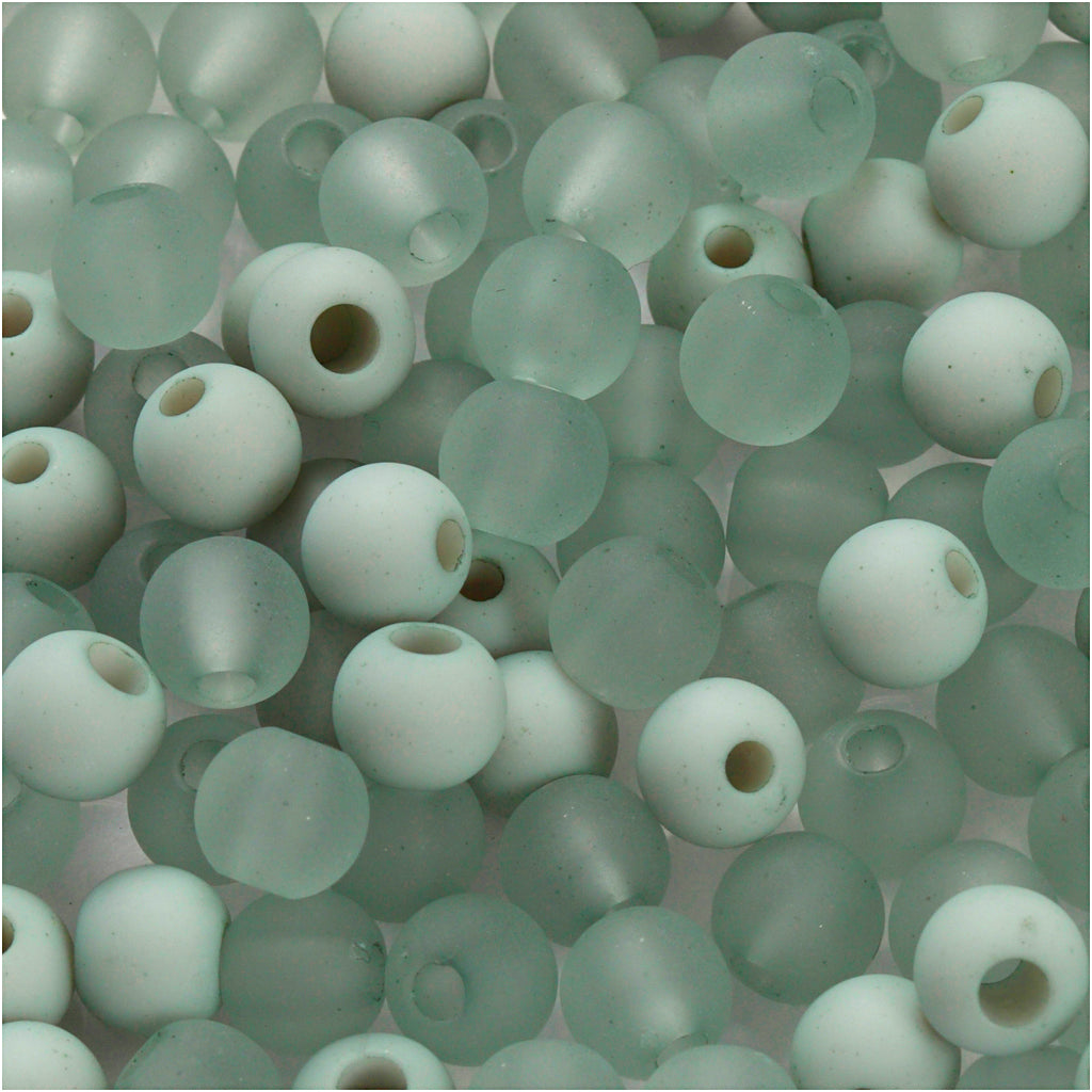 Perles en plastique Creativ Company, d 6 mm, diamètre du trou 2 mm, env. 150 pièces, vert clair, 40 g 1 boîte