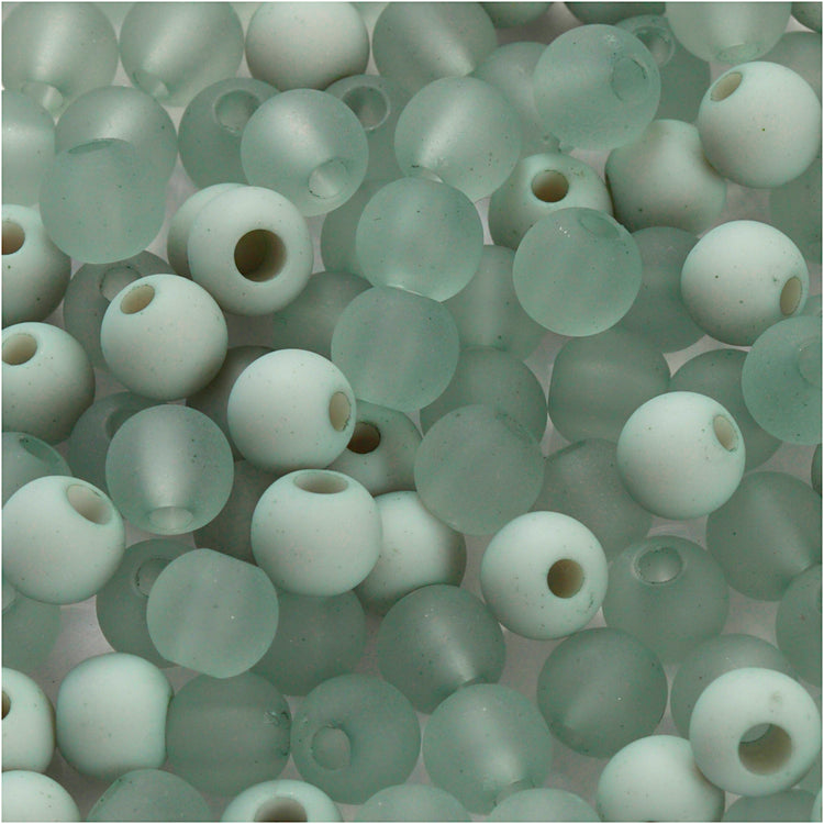 Perles en plastique Creativ Company, d 6 mm, diamètre du trou 2 mm, env. 150 pièces, vert clair, 40 g 1 boîte