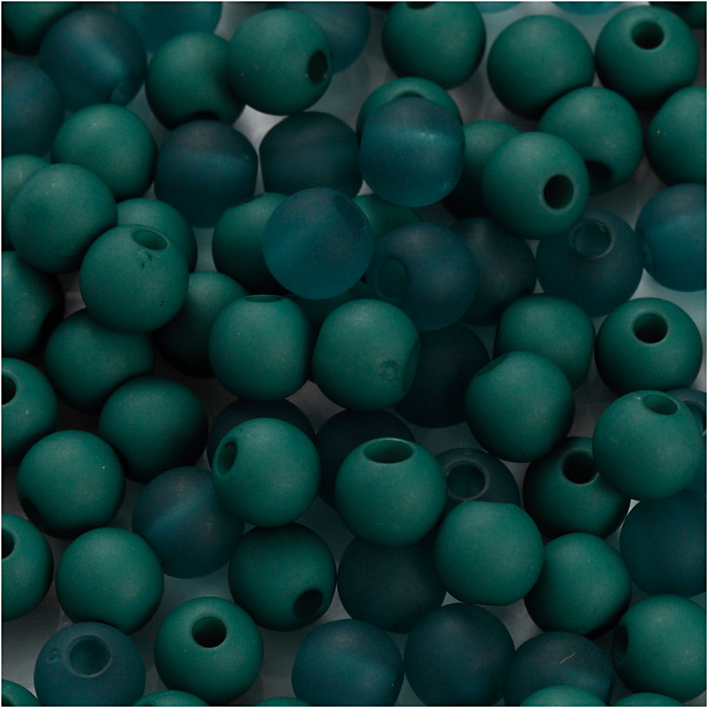 Perles en plastique Creativ Company, d 6 mm, diamètre du trou 2 mm, env. 150 pièces, vert bouteille, 40 g 1 boîte