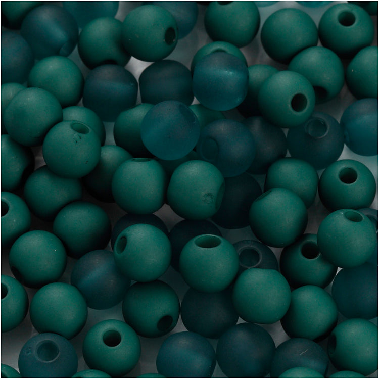 Perles en plastique Creativ Company, d 6 mm, diamètre du trou 2 mm, env. 150 pièces, vert bouteille, 40 g 1 boîte