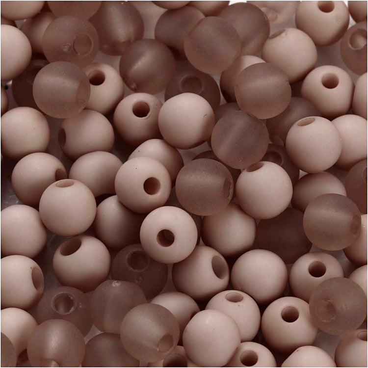 Perles en plastique Creativ Company, d 6 mm, diamètre du trou 2 mm, env. 150 pièces, gris clair, 40 g 1 boîte