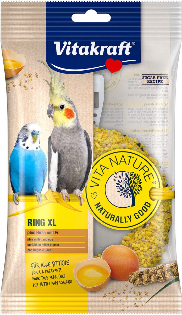 Bague Vitakraft - snack pour oiseaux - oeuf 70 g xl