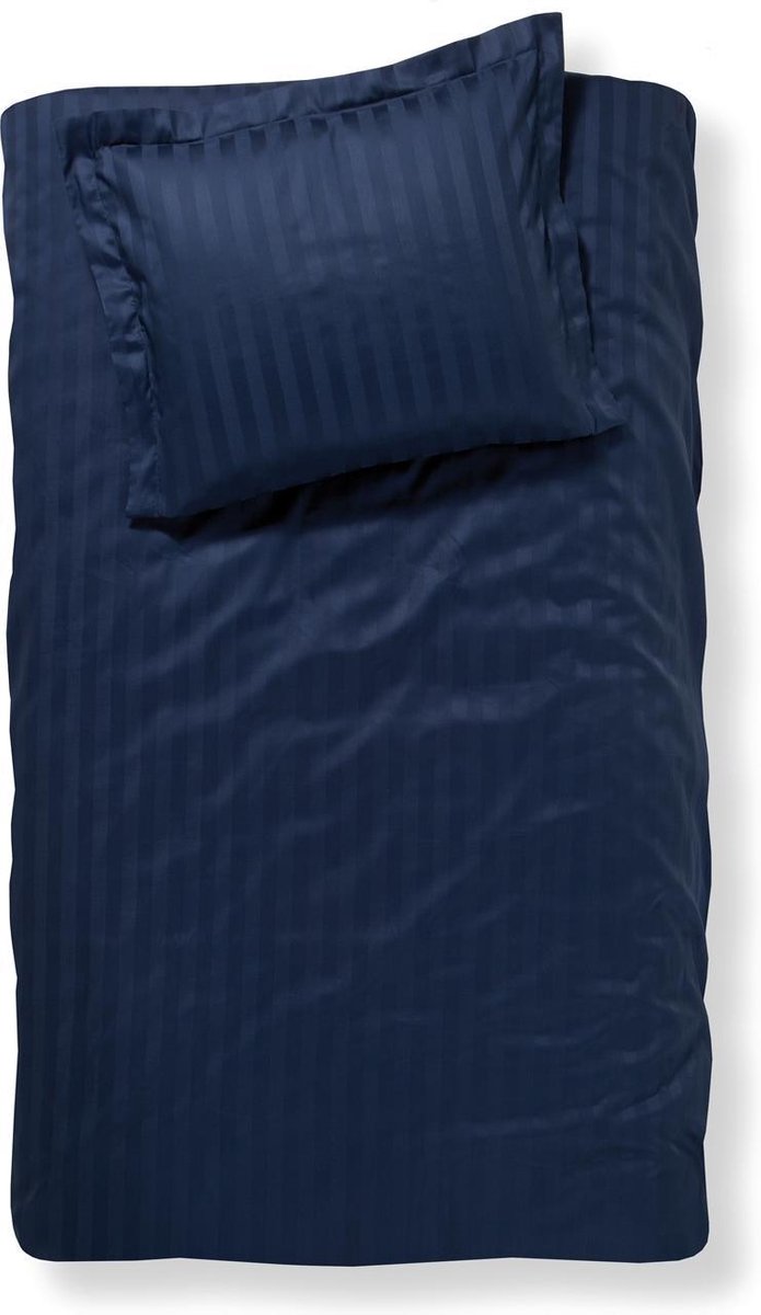 Damai linea - housse de couette - 140x200 220 cm - simple - indigo + 1 taie d'oreiller 60x70