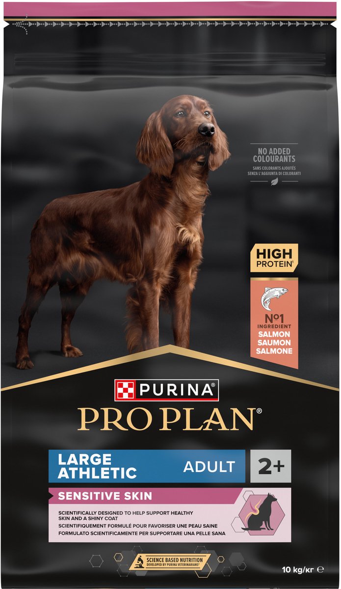 Pro plan purina® ® peau sensible grand adulte athlétique - nourriture sèche pour chien - saumon - 10 kg