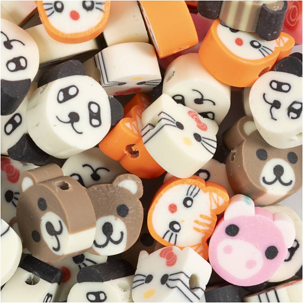 Creativ company perles figurines, animaux, d 10 mm, diamètre de trou 1,5 mm, 200 div 1 boîte