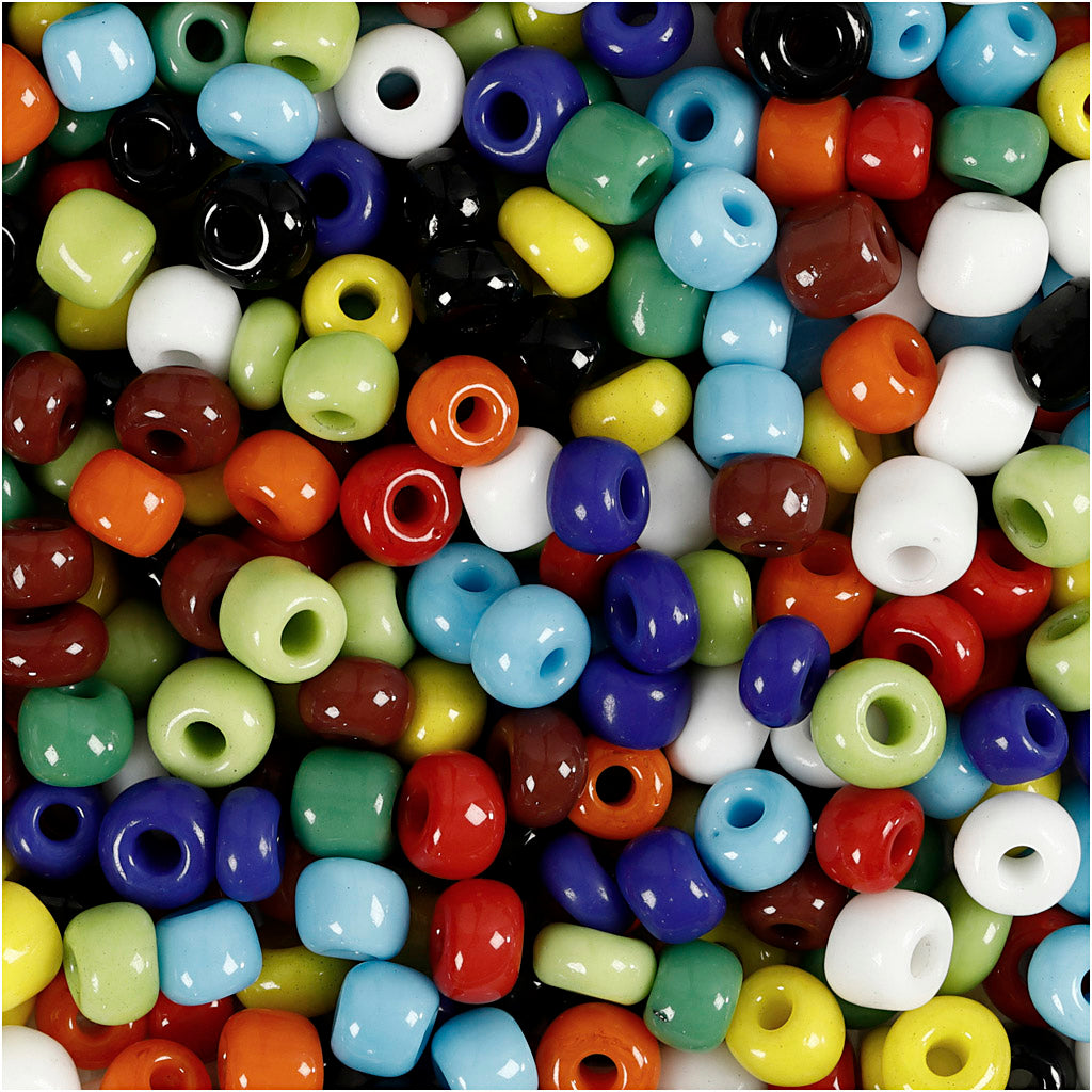 Perles de rocaille Creativ Company, d 4 mm, taille 6 0, taille du trou 0,9-1,2 mm, différentes couleurs, 1000 g 1 boîte