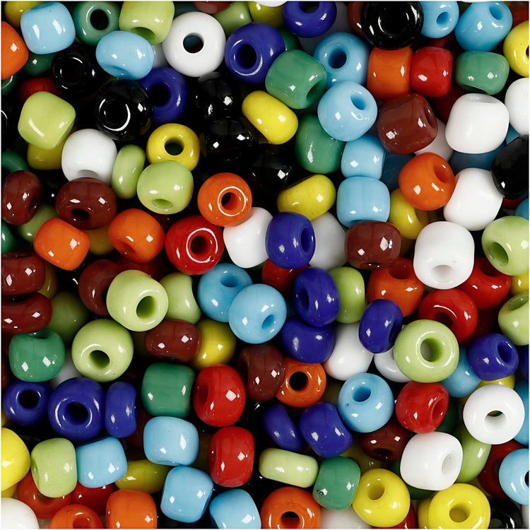 Perles de rocaille Creativ Company, d 4 mm, taille 6 0, taille du trou 0,9-1,2 mm, différentes couleurs, 1000 g 1 boîte