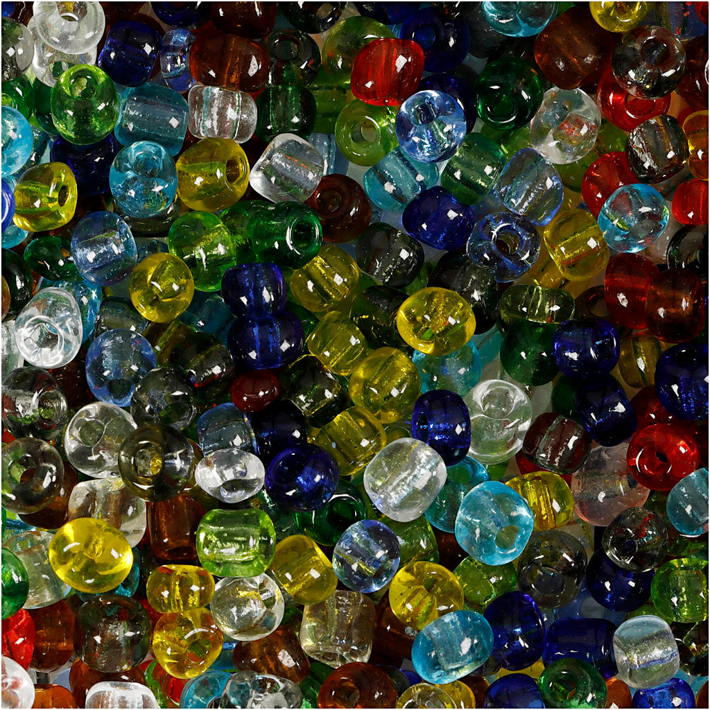 Perles de rocaille Creativ company, d 4 mm, taille 6 0, diamètre du trou 0,9-1,2 mm, transparent brillant, 1000 gr 1 boîte