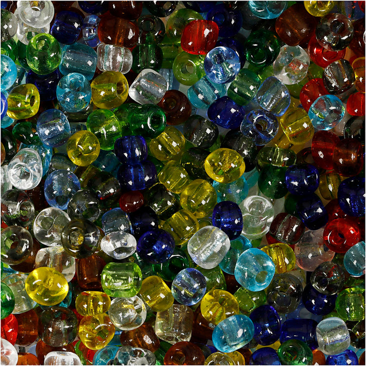 Perles de rocaille Creativ company, d 4 mm, taille 6 0, diamètre du trou 0,9-1,2 mm, transparent brillant, 1000 gr 1 boîte
