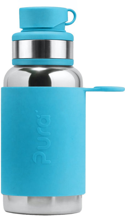 Gourde de sport Pura 550 ml - gourde en acier inoxydable - 100 % sans plastique - couvercle interchangeable - passe au lave-vaisselle - aqua