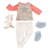 Tenue pyjama pour poupées 45cm - licorne