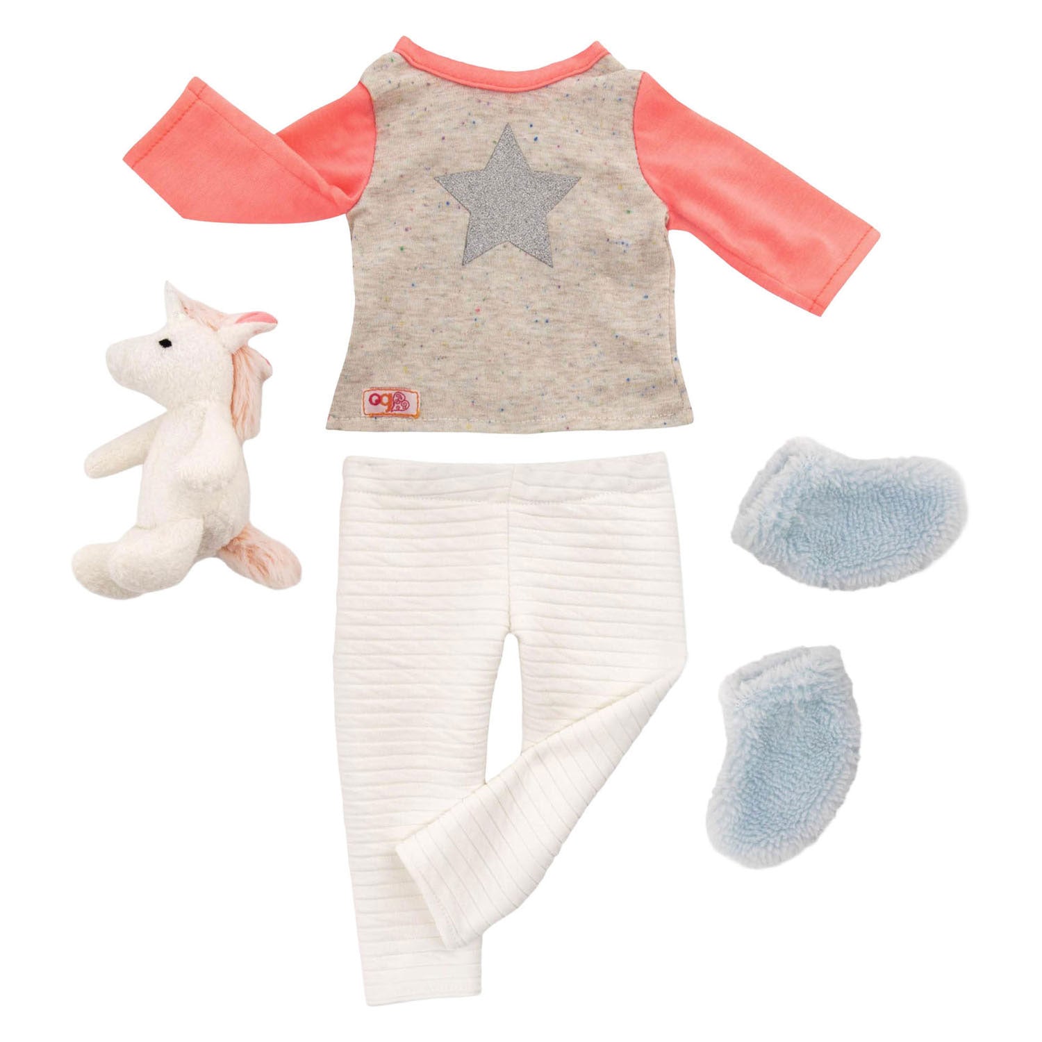 Tenue pyjama pour poupées 45cm - licorne