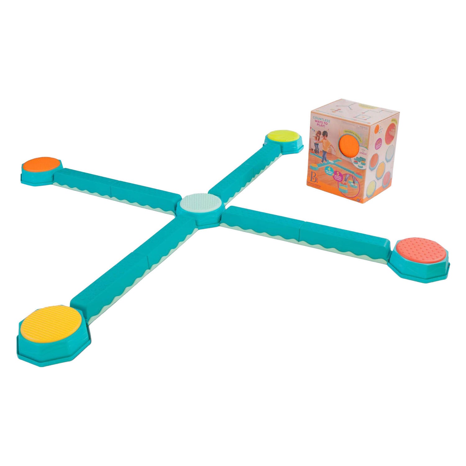 Poutres d'équilibre avec tremplins sensoriels - 13 pcs.