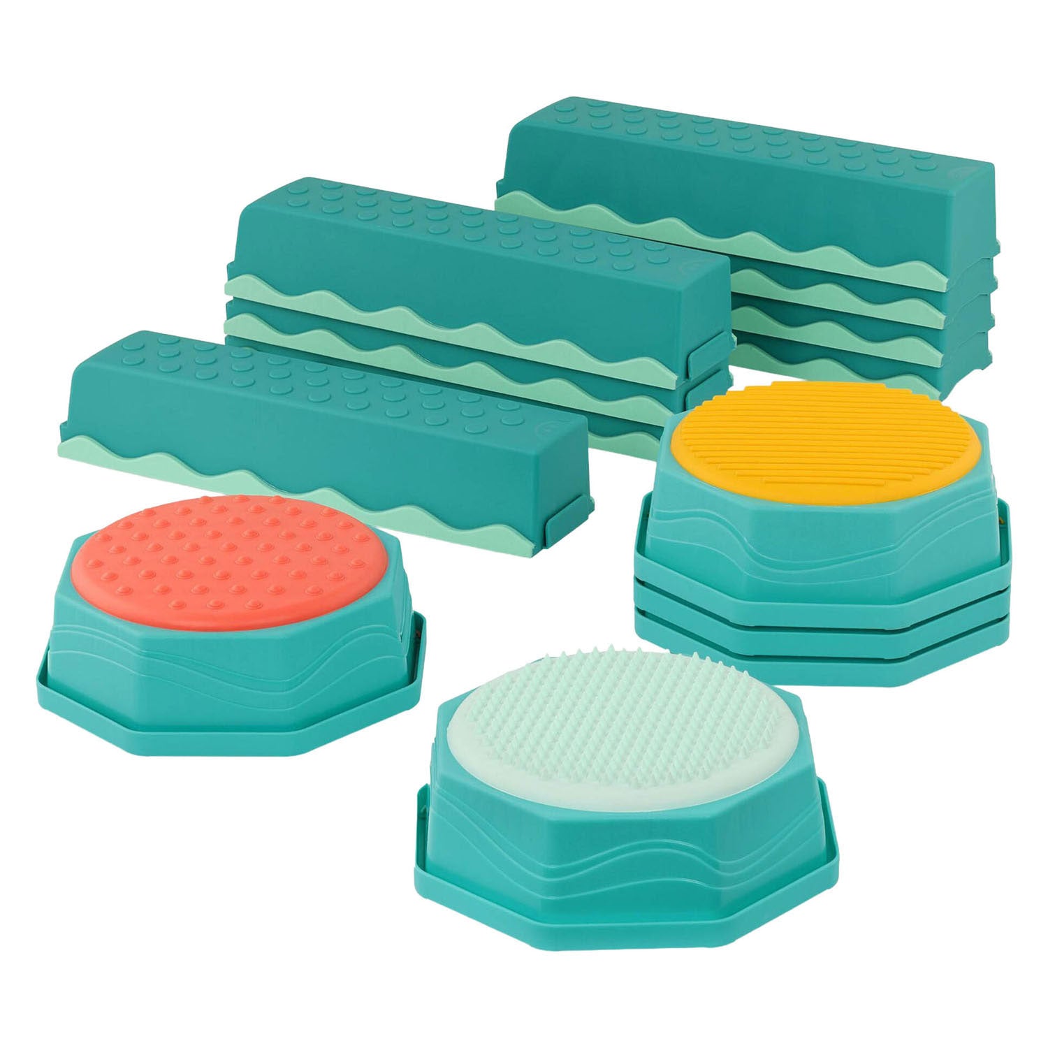 Poutres d'équilibre avec tremplins sensoriels - 13 pcs.