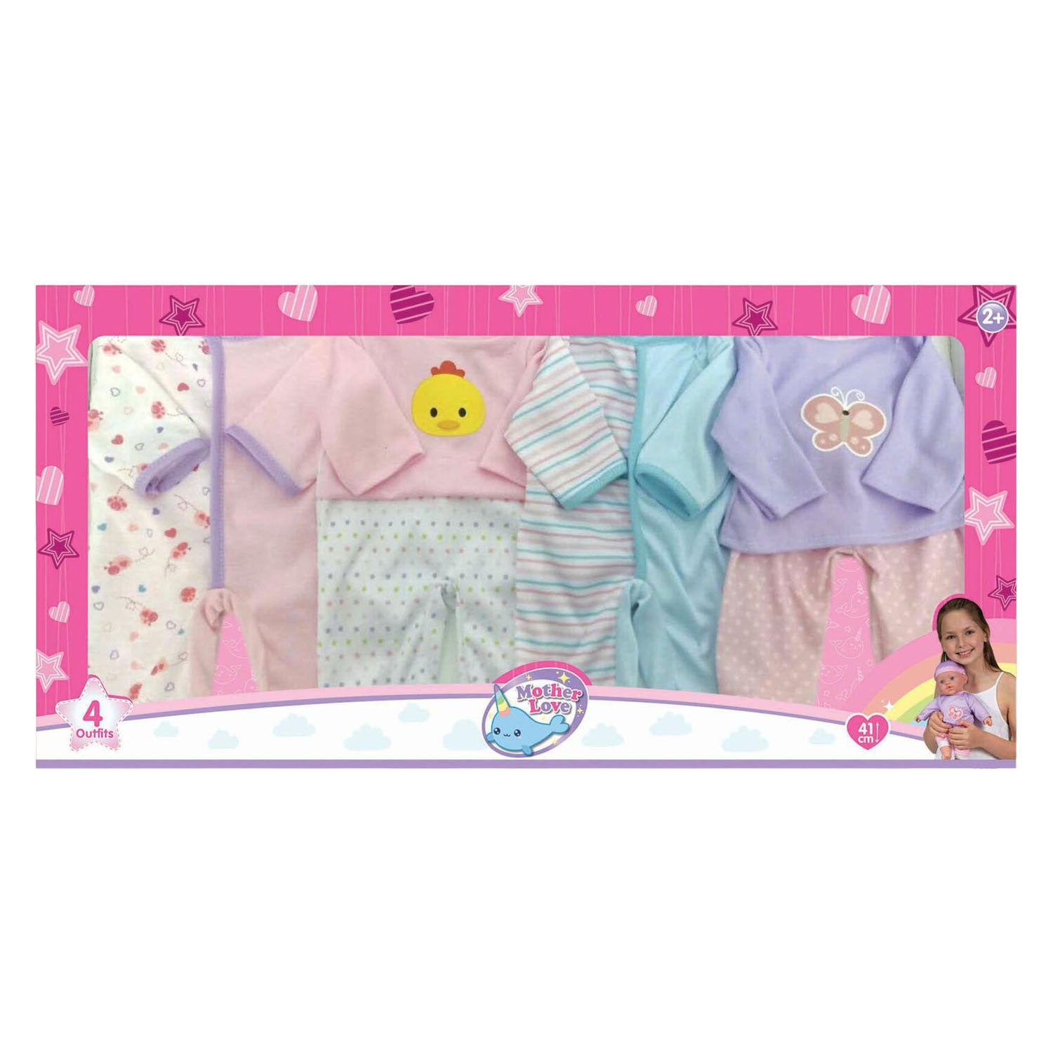Ensemble de vêtements de poupée pour poupées de 41 cm - 4 tenues