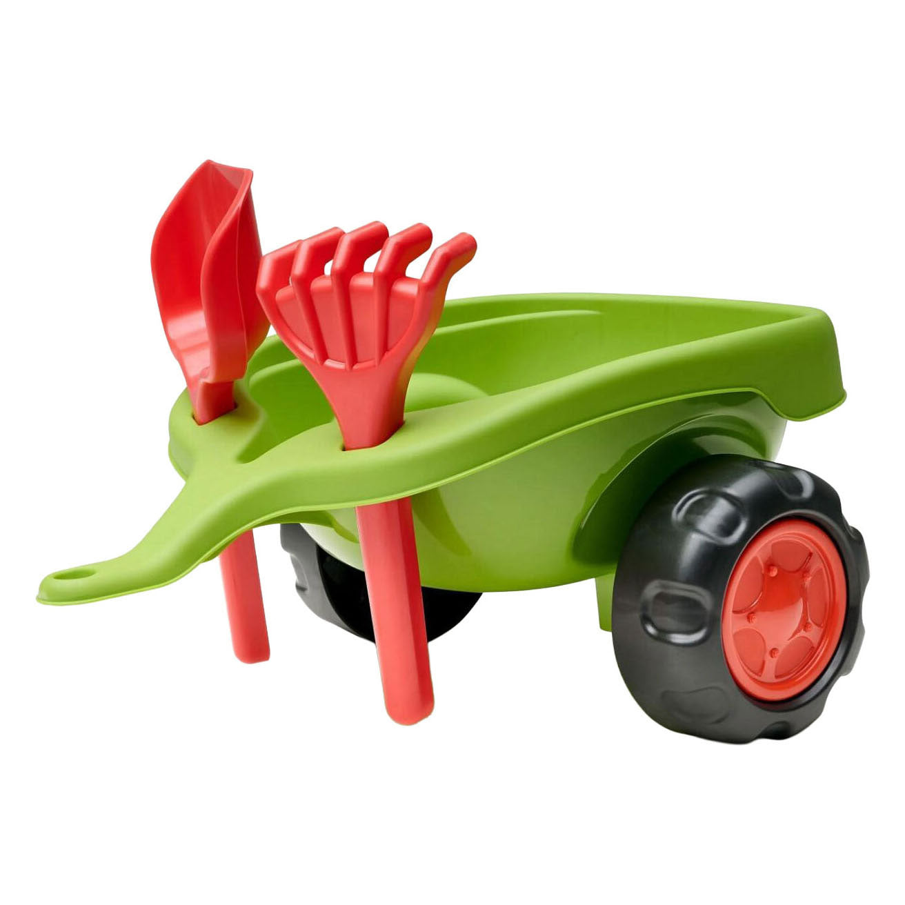 Falk Claas 470 Arion porteur vert avec remorque + jeu de sable