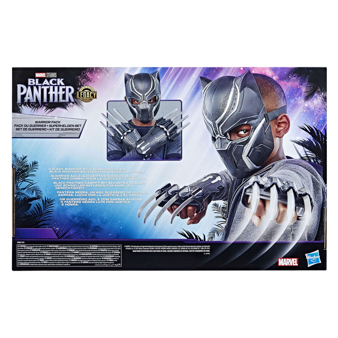 Forfait Guerrier panthère noire - masque et gants