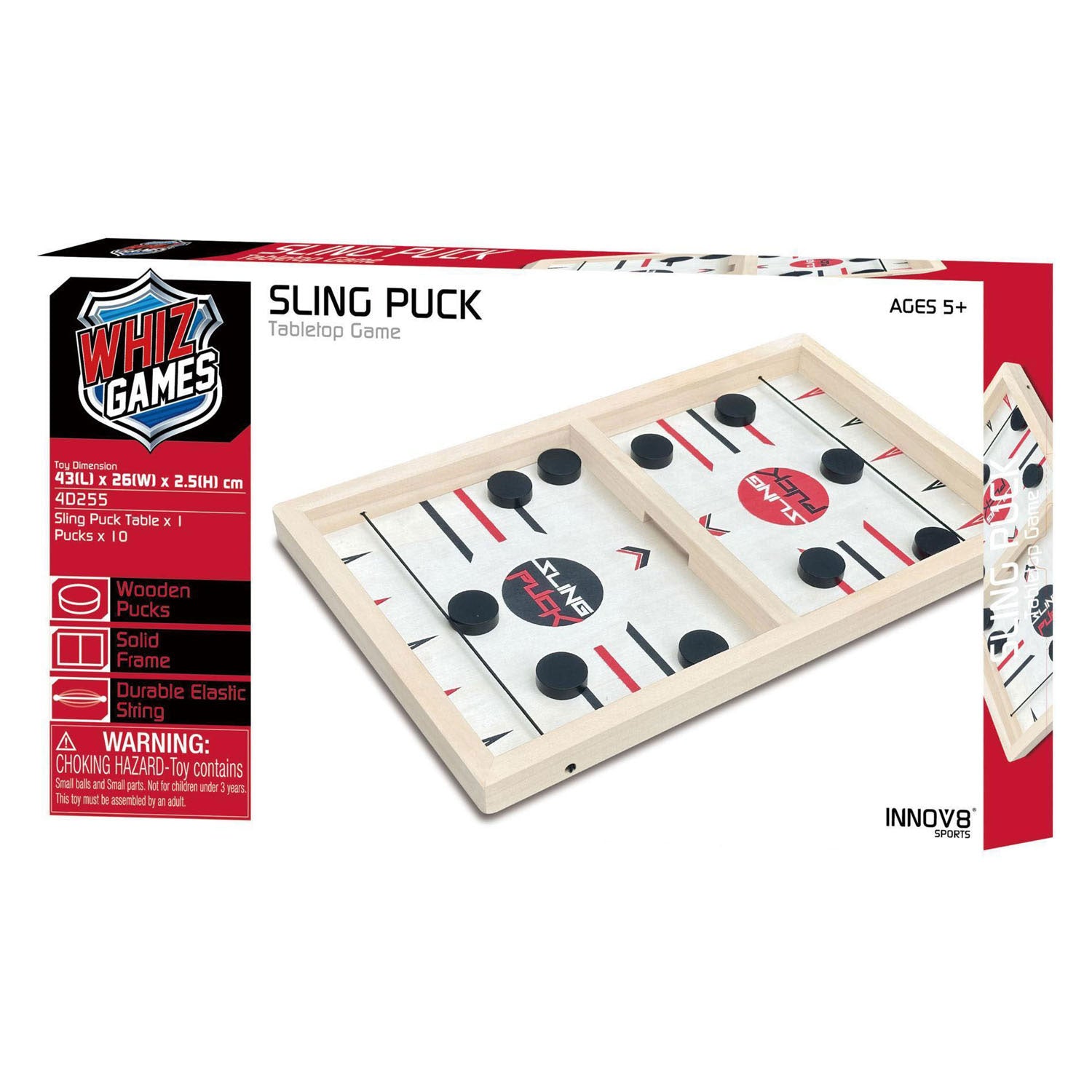 Jeu de table de shuffle de vitesse de palet de fronde en bois