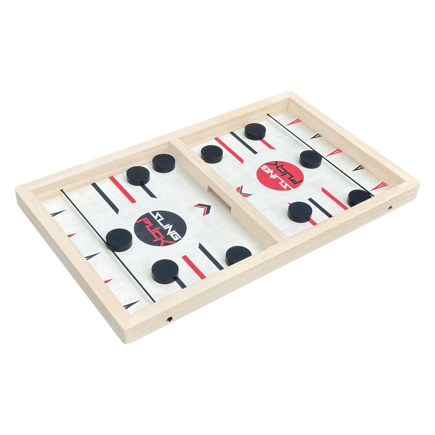 Jeu de table de shuffle de vitesse de palet de fronde en bois