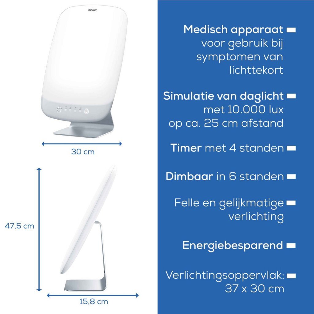Beurring Beurer TL95 Light Therapy Lamp 10000 Lux 30x37 cm Silver White