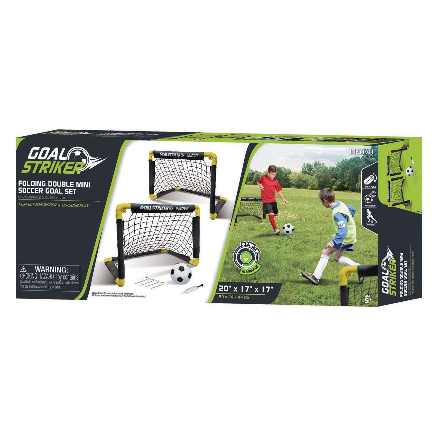Set de mini buts de football pliables 2 x 50 x 44 x 44 cm