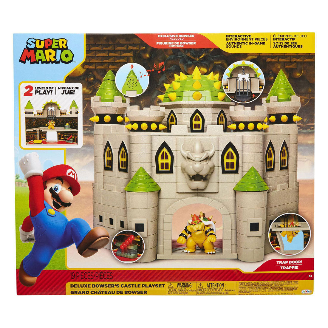 Jakks Nintendo Super Mario Deluxe 6 cm Château de Bowser Playset