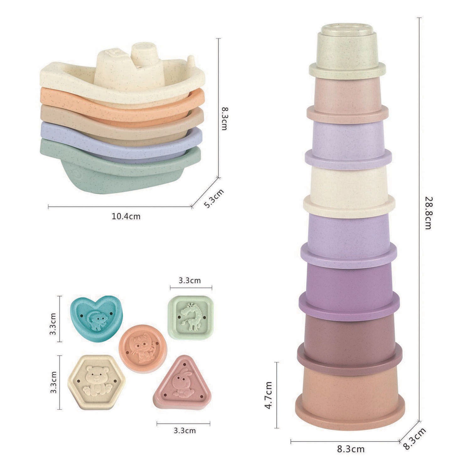 Seau de moulage rempli de 16 cm de haut - 19 pcs.