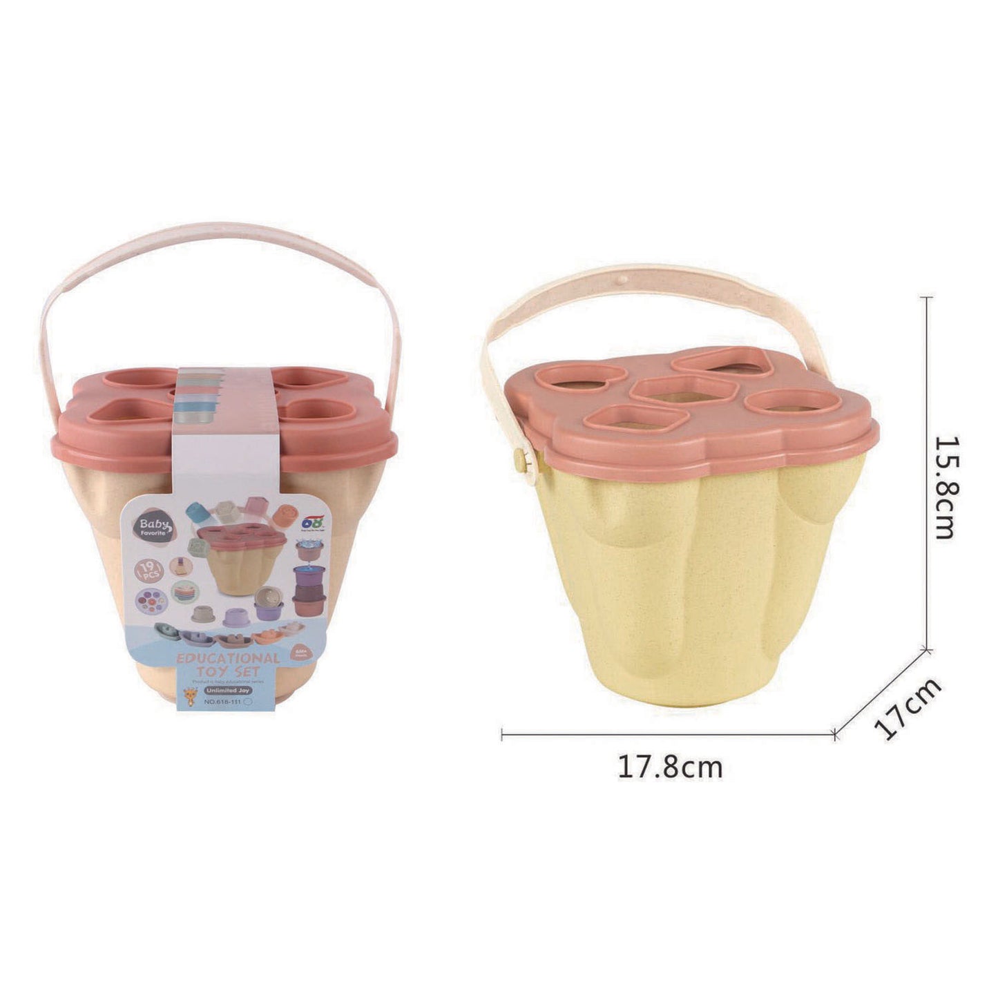 Seau de moulage rempli de 16 cm de haut - 19 pcs.