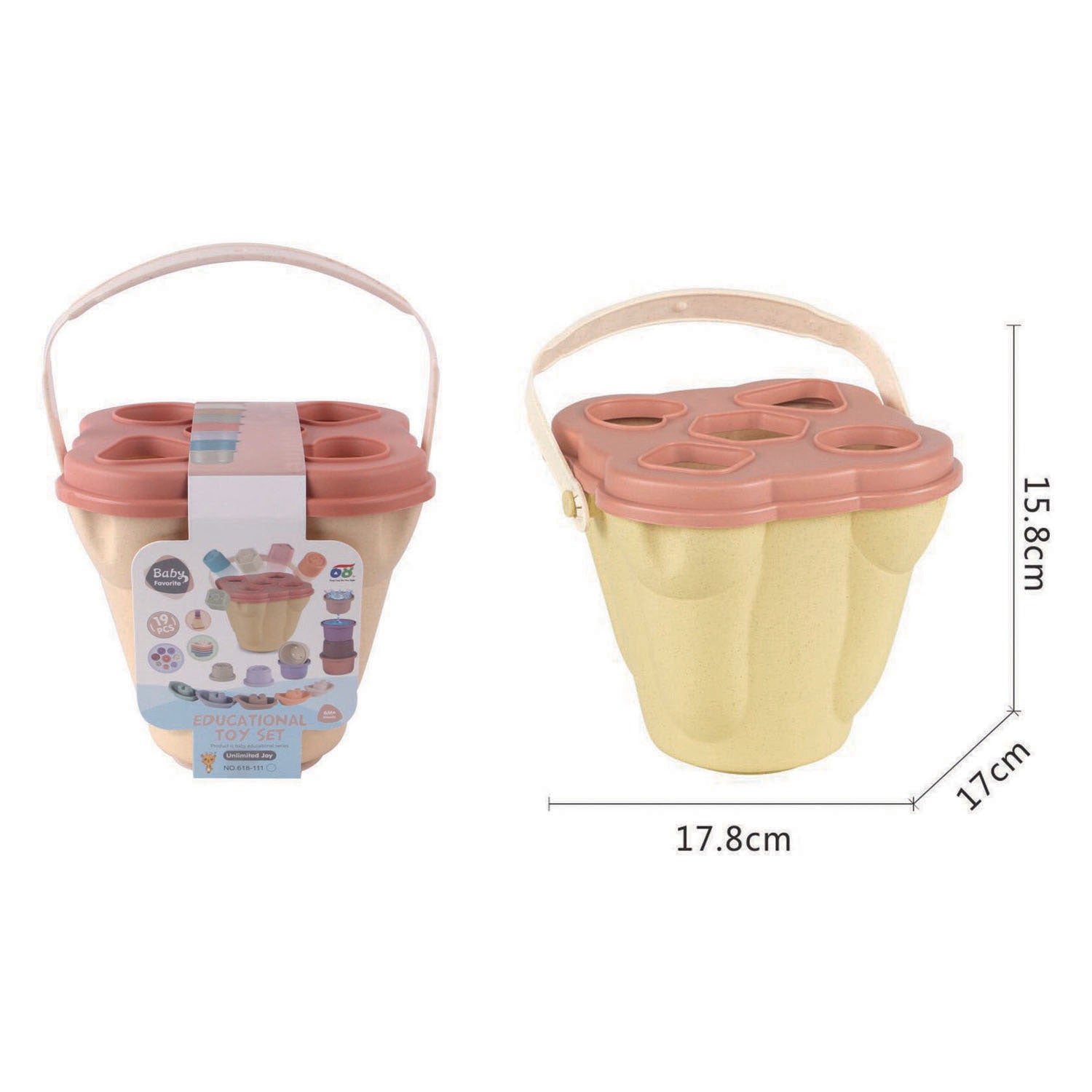 Seau de moulage rempli de 16 cm de haut - 19 pcs.