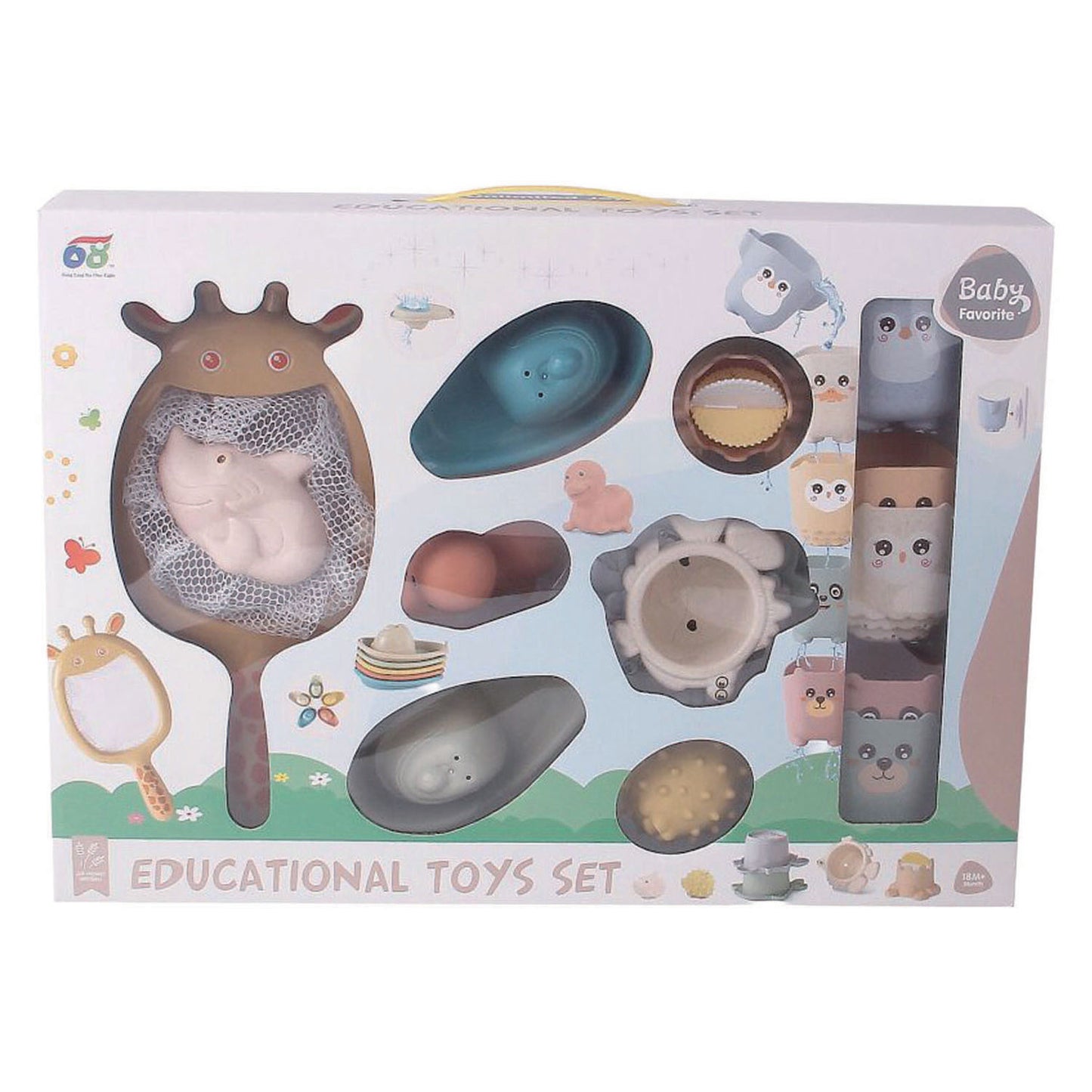 Ensemble de jouets de bain couleurs pastel - 22 pcs.